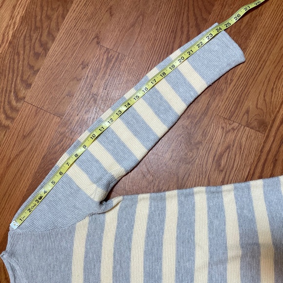 J Jill pale yellow and gray striped sweater tunic, size M - Picture 5 of 8